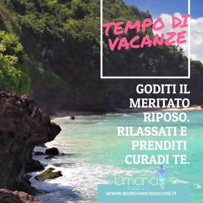 Tempo d’estate, tempo di vacanze , rilassati e prenditi cura di te! BUON FERRAGOSTO…
